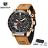 New Men Luxury Watches Leather Strap Waterproof Sport Quartz Chronograph Military Watch Men Clock