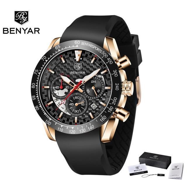 New Men Luxury Watches Leather Strap Waterproof Sport Quartz Chronograph Military Watch Men Clock