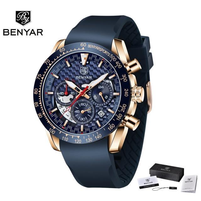 New Men Luxury Watches Leather Strap Waterproof Sport Quartz Chronograph Military Watch Men Clock