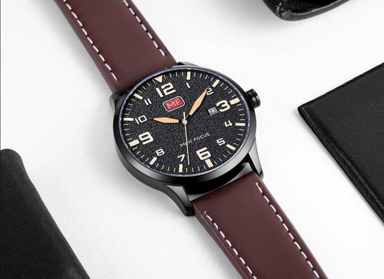 Black Classic Simple Men's Fashion Quartz Watches Modern Round Design Waterproof Wrist Watch For Men