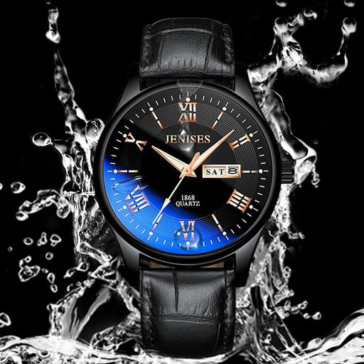 2021 Luxury Black Men Watches Elegant Leather Strap Waterproof And Scratch Resistant Sports Wrist Watch For Mens
