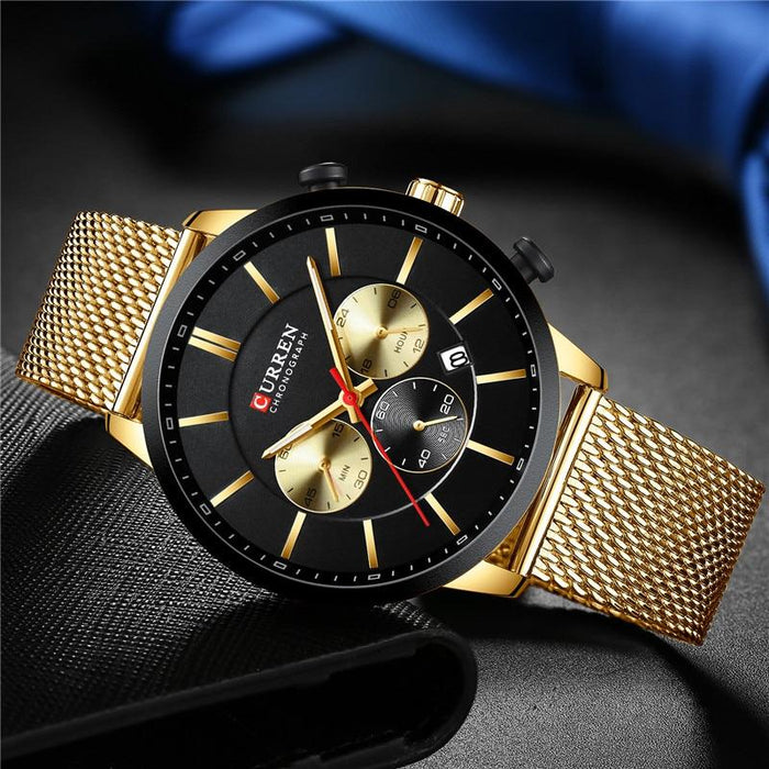 Unisex Elegant  Stainless Steel Watch With  Chronometer And Date Display Excellent Design Perfect Gift