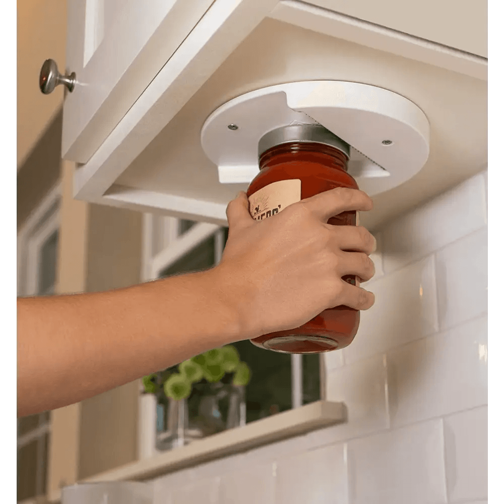Quick Unique Design V-Shape Multi-function Lid Jar Opener Under Cabinet Professional Cans Fits Any Sizes Useful Kitchen Gadget - STEVVEX Gadgets - Easy Jar Opener, Easy Lid Opener, Jar Easy Opener, Jar Opener, Kitchen Gadget, Kitchen Gadgets, Lid Jar Opener, Lid Opener, Multi-function Jar Opener, Multi-function Lid Opener, Quick Jar Opener, Quick Lid Opener, V-Shape Lid Jar Opener, V-Shape Jar Opener, V-Shape Lid Opener, V-Shape Multi-function Opener, V-Shape Multi-function Lid Jar Opener - Stevvex.com