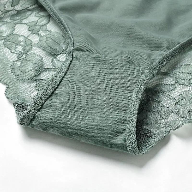 Sizzling Strapless Bra Push Up Padded Cup Underwire Ruffle Straps Lace Trim Sage Green Women's Underwear Set - ALLURELATION - - Stevvex.com