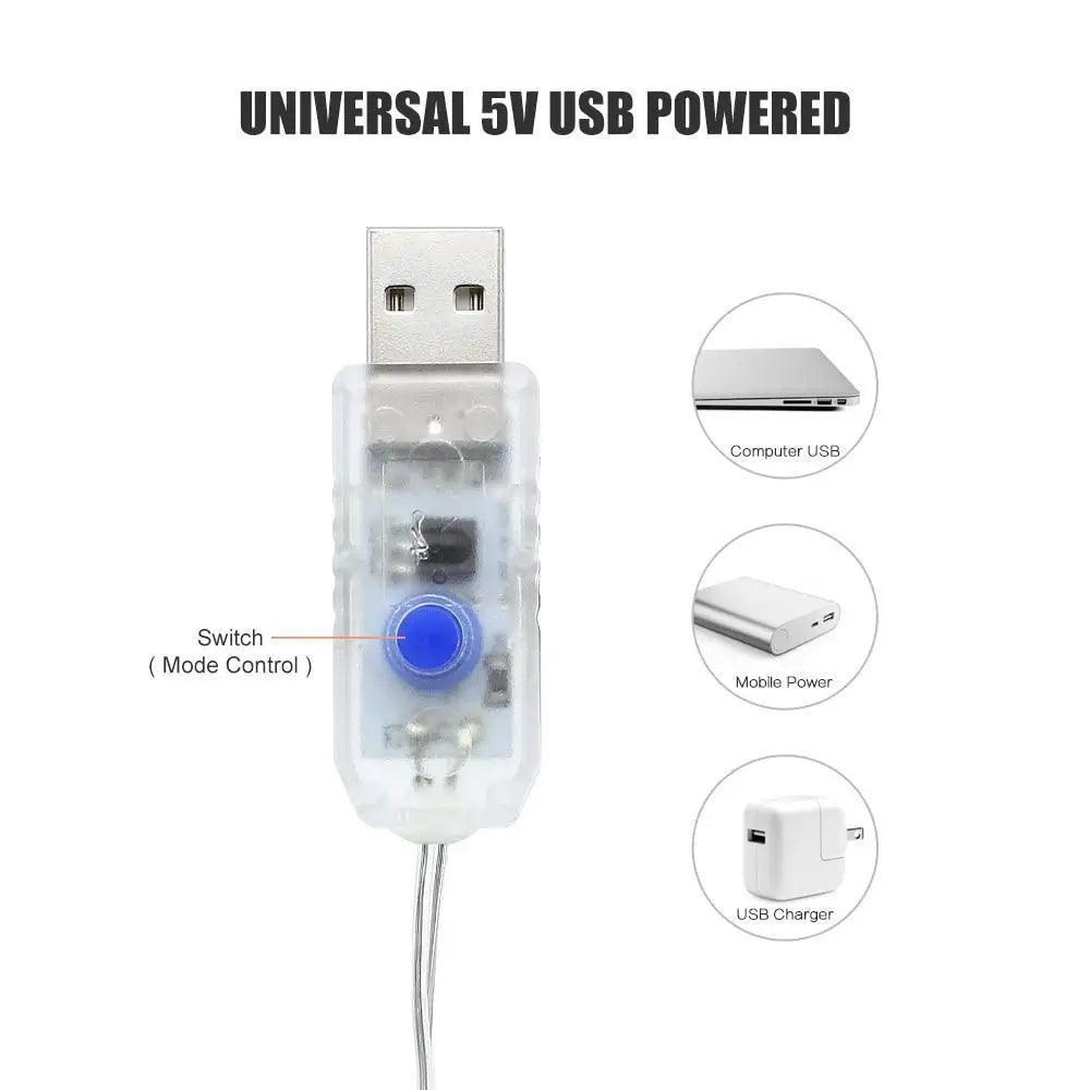 Sparkling 3M LED Curtain on the Window USB String Lights Fairy Festoon With Remote Christmas Wedding Holiday Decoration