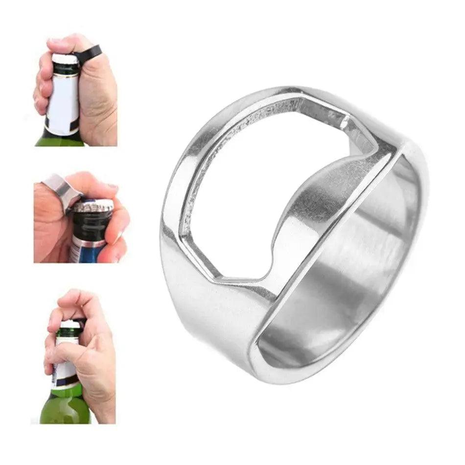 Stainless Steel Ring-shape Can Bottle Opener Bottle Cap Opening Remover Kitchen Gadgets Bar Useful Tools - STEVVEX Jewelry - Bottle Opener, Elegant Ring, jewelry, Men Ring, Men Rings, modern ring, party rings, Popular Ring, Popular Rings, Ring, Ring Bottle Opener, Ring-shape Bottle Opener, Rings, Stainless Steel Ring, Stainless Steel Ring-shape Opener, Stainless Steel Ring-shape Bottle Opener, stylish ring - Stevvex.com