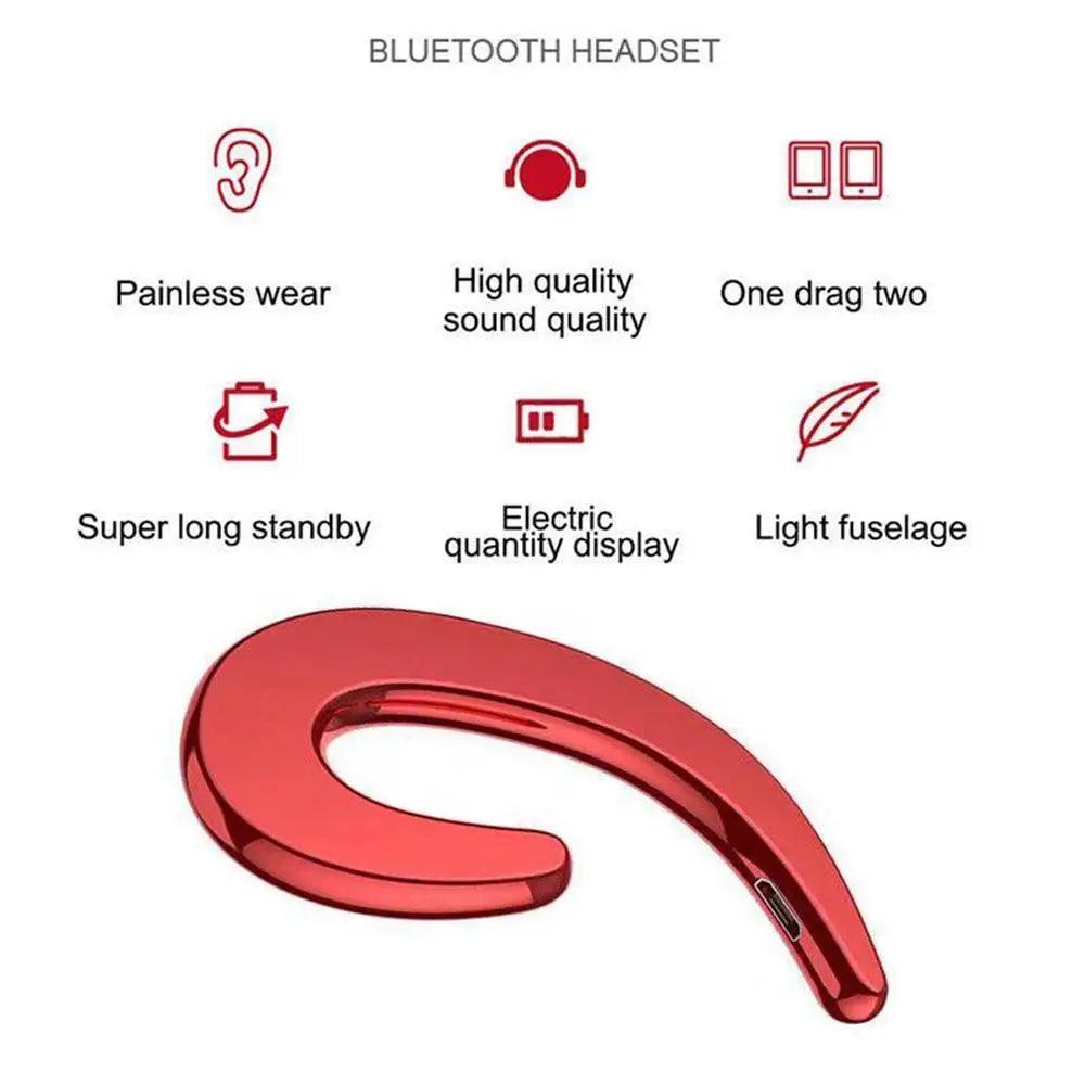 Stylish Unique Design Bone Conduction Earphone Wireless Bluetooth 4.2 Sports Stereo Headset For Laptop Ear Hook Ear