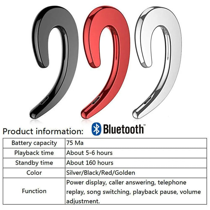 Stylish Unique Design Bone Conduction Earphone Wireless Bluetooth 4.2 Sports Stereo Headset For Laptop Ear Hook Ear