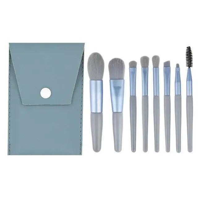 Super Luxury Quality Amazing 8Pcs Mini Travel Portable Soft Makeup Brushes Set Cosmetic Powder Eye Shadow Foundation