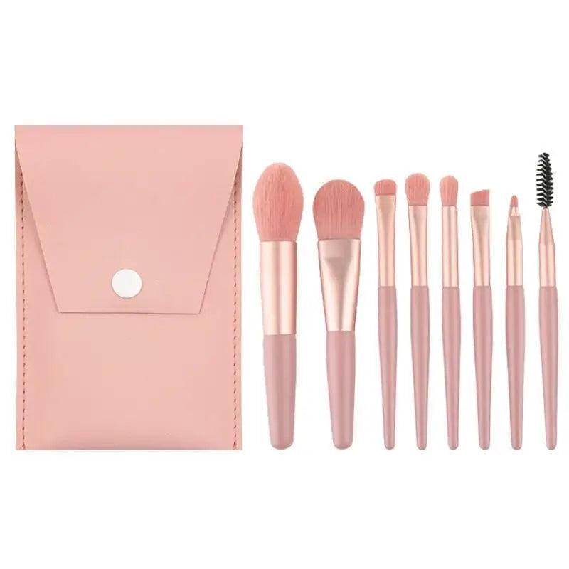 Super Luxury Quality Amazing 8Pcs Mini Travel Portable Soft Makeup Brushes Set Cosmetic Powder Eye Shadow Foundation