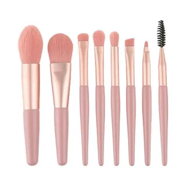 Super Luxury Quality Amazing 8Pcs Mini Travel Portable Soft Makeup Brushes Set Cosmetic Powder Eye Shadow Foundation