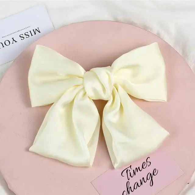 Trendy Bowknot Big Hair Bow With Long Brocade Tassel Ribbon Hair Clips Women Elegant Handmade Hairpin Hair Accessories