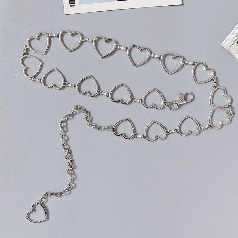 Trendy Heart Shaped Design Body Long Chain Ladies Belts Modern Metal Waist Chain Love Belts For Women - STEVVEX Fashion - 702, adjustable belt, belt, belt for girls, belt for women, belts, body link belt, chain belt, charming belt, classic belt, elegant belt, fashion belt, heart chain belt, hollow heart belt, long tassel belt, new design belt, party belt, trendy belt, unique belt, women belt - Stevvex.com
