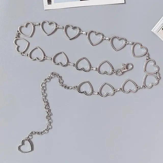 Trendy Heart Shaped Design Body Long Chain Ladies Belts Modern Metal Waist Chain Love Belts For Women - STEVVEX Fashion - 702, adjustable belt, belt, belt for girls, belt for women, belts, body link belt, chain belt, charming belt, classic belt, elegant belt, fashion belt, heart chain belt, hollow heart belt, long tassel belt, new design belt, party belt, trendy belt, unique belt, women belt - Stevvex.com