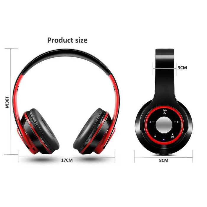 Trendy Wireless Headset Bluetooth Earphones and Headphone Foldable Adjustment Bluetooth Wired Headphones TF Card MP3 FM