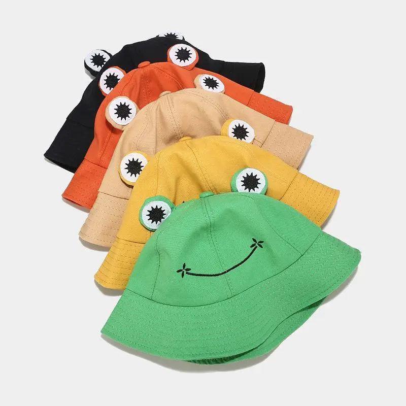 Unique Design Frog Bucket Hat for Women Summer Autumn Plain Female Panama Outdoor Hiking Beach Fishing Cap Sunscreen