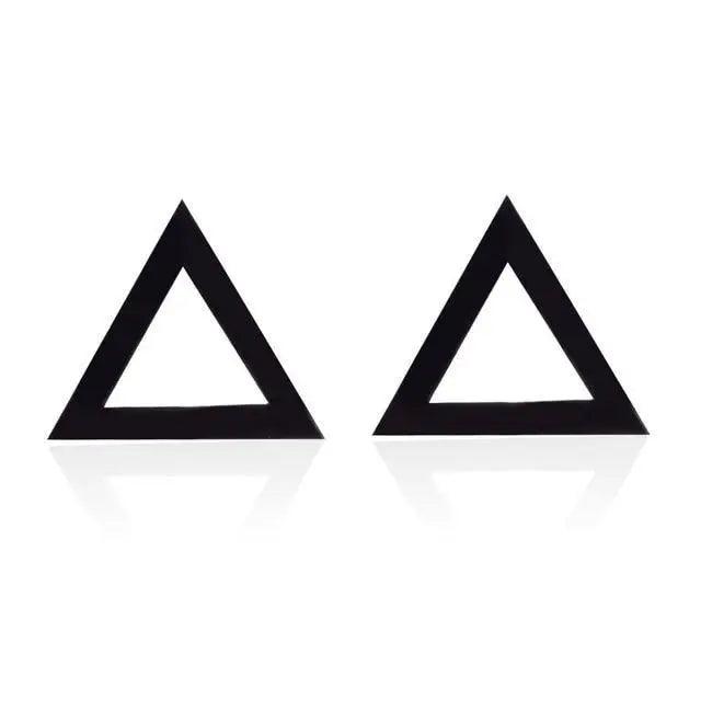 Unique Geoemetric Design Stainless Steel Black Earrings For Women And Men Fashionable Jewelry Gift For Friends