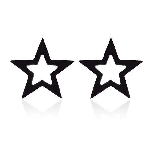 Unique Geoemetric Design Stainless Steel Black Earrings For Women And Men Fashionable Jewelry Gift For Friends - 16