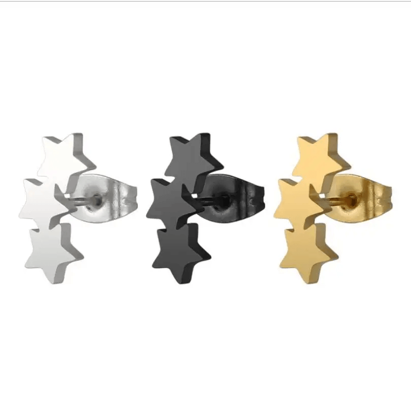 Unique Geoemetric Design Stainless Steel Black Earrings For Women And Men Fashionable Jewelry Gift For Friends