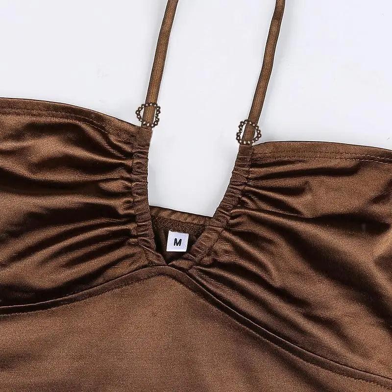 Vintage Brown Ladies Crop Top Luxury Women Summer Backless Tops Tees Girls Fashion Party Clothes Basic Bow Tie Crop Top - STEVVEX Fashion - 755, Backless Tops Tees, brown crop top, brown Tops Tees, clothes, clothes for women, crop top, crop tops, modern clothes, party clothes, pink crop top, red crop top, summer crop top, summer top tees, Tops Tees, women clothes - Stevvex.com