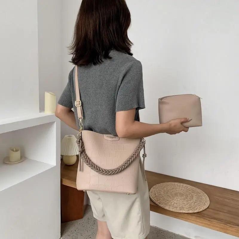 Vintage Style Fashionable Women's bucket bag Stone Pattern Shoulder Bag For Ladies Diagonal Female Bag - ALLURELATION - 575, Bag, Bags, bags for girls, bags for ladies, Bags in demand, Best deal on bags, Best selling Bags, business trip bag, business work bag, computer bag, Fashionable bucket bag, hot sale bags, Luxury Bags, Modern Bags, Party Bags, shoulder bag ladies, Stone Pattern Bag, Summer Style bags, Trendy Bags, Vintage Style bag, Women bag, Women Bags - Stevvex.com