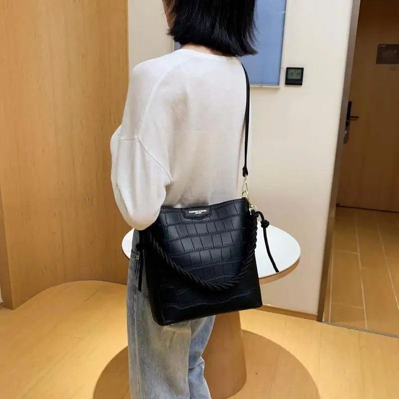 Vintage Style Fashionable Women's bucket bag Stone Pattern Shoulder Bag For Ladies Diagonal Female Bag - ALLURELATION - 575, Bag, Bags, bags for girls, bags for ladies, Bags in demand, Best deal on bags, Best selling Bags, business trip bag, business work bag, computer bag, Fashionable bucket bag, hot sale bags, Luxury Bags, Modern Bags, Party Bags, shoulder bag ladies, Stone Pattern Bag, Summer Style bags, Trendy Bags, Vintage Style bag, Women bag, Women Bags - Stevvex.com