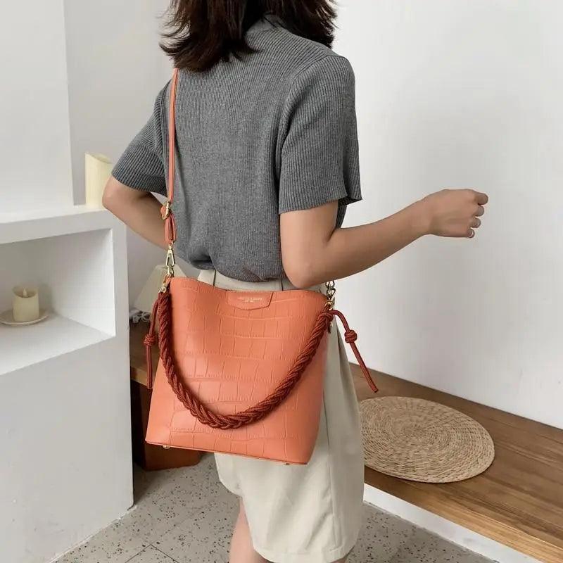 Vintage Style Fashionable Women's bucket bag Stone Pattern Shoulder Bag For Ladies Diagonal Female Bag - ALLURELATION - 575, Bag, Bags, bags for girls, bags for ladies, Bags in demand, Best deal on bags, Best selling Bags, business trip bag, business work bag, computer bag, Fashionable bucket bag, hot sale bags, Luxury Bags, Modern Bags, Party Bags, shoulder bag ladies, Stone Pattern Bag, Summer Style bags, Trendy Bags, Vintage Style bag, Women bag, Women Bags - Stevvex.com
