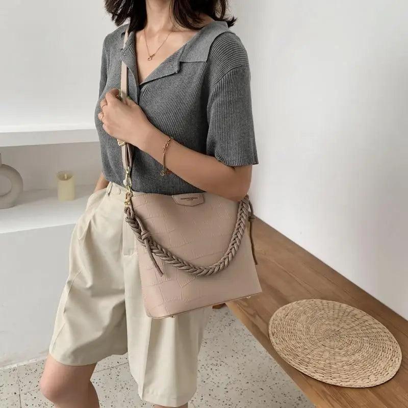 Vintage Style Fashionable Women's bucket bag Stone Pattern Shoulder Bag For Ladies Diagonal Female Bag - ALLURELATION - 575, Bag, Bags, bags for girls, bags for ladies, Bags in demand, Best deal on bags, Best selling Bags, business trip bag, business work bag, computer bag, Fashionable bucket bag, hot sale bags, Luxury Bags, Modern Bags, Party Bags, shoulder bag ladies, Stone Pattern Bag, Summer Style bags, Trendy Bags, Vintage Style bag, Women bag, Women Bags - Stevvex.com