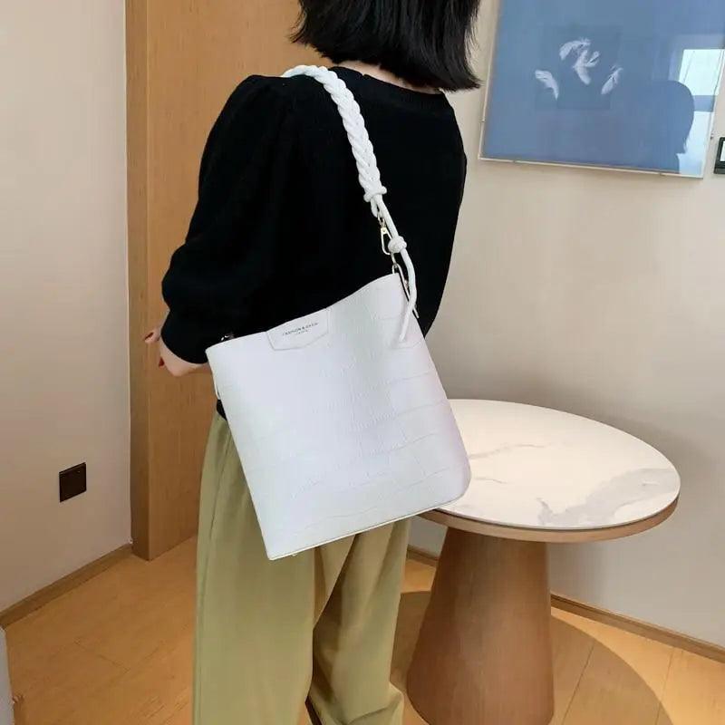 Vintage Style Fashionable Women's bucket bag Stone Pattern Shoulder Bag For Ladies Diagonal Female Bag - ALLURELATION - 575, Bag, Bags, bags for girls, bags for ladies, Bags in demand, Best deal on bags, Best selling Bags, business trip bag, business work bag, computer bag, Fashionable bucket bag, hot sale bags, Luxury Bags, Modern Bags, Party Bags, shoulder bag ladies, Stone Pattern Bag, Summer Style bags, Trendy Bags, Vintage Style bag, Women bag, Women Bags - Stevvex.com