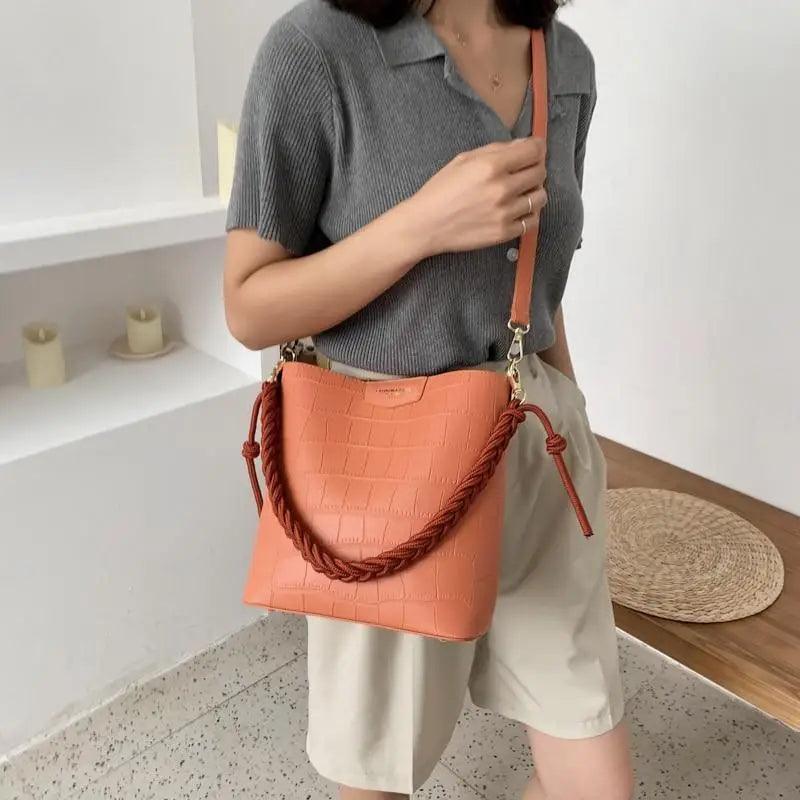 Vintage Style Fashionable Women's bucket bag Stone Pattern Shoulder Bag For Ladies Diagonal Female Bag - ALLURELATION - 575, Bag, Bags, bags for girls, bags for ladies, Bags in demand, Best deal on bags, Best selling Bags, business trip bag, business work bag, computer bag, Fashionable bucket bag, hot sale bags, Luxury Bags, Modern Bags, Party Bags, shoulder bag ladies, Stone Pattern Bag, Summer Style bags, Trendy Bags, Vintage Style bag, Women bag, Women Bags - Stevvex.com