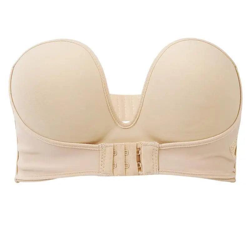 Vintage Style Front Closure Sexy Push Up Bra Women Invisible Bras Underwear Lingerie for Female Brassiere Strapless