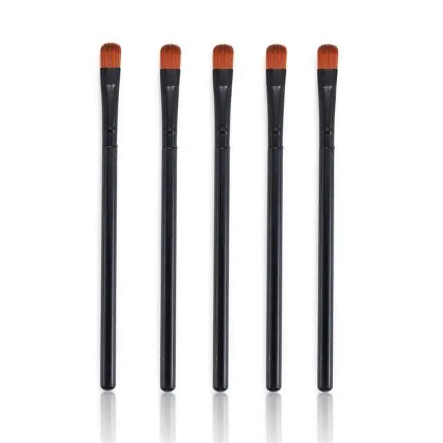 Women Makeup Brush 5Pcs Professional Black Eyebrow Inclined Flat Angled Brush Makeup Tool Wooden Pole Eyeliner