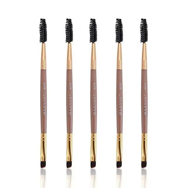Women Makeup Brush 5Pcs Professional Black Eyebrow Inclined Flat Angled Brush Makeup Tool Wooden Pole Eyeliner