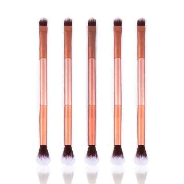 Women Makeup Brush 5Pcs Professional Black Eyebrow Inclined Flat Angled Brush Makeup Tool Wooden Pole Eyeliner