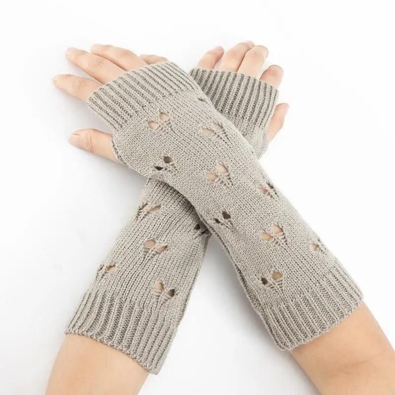 Women Vintage Gloves Hand Warmer Winter Gloves Women Arm Heart Mitten Warm Fingerless Gloves - STEVVEX Fashion - 717, autumn gloves, brown gloves, colorful gloves, comfortable gloves, Fingerless Gloves, glove, gloves, long gloves, long winter gloves, modern gloves, red gloves, stylish gloves, warm gloves, winter gloves, women gloves - Stevvex.com
