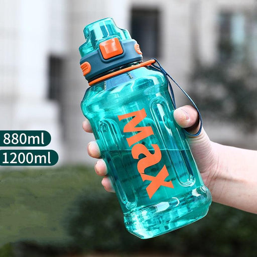 1.2 Liter Large Capacity Sport Water Bottle with Rope Durable Portable Gym Fitness Outdoor Drinking Plastic Bottles Eco-Friendly Plastic Cup Men's high Temperature Resistant Large Capacity Outdoor Portable Water Bottle Sports Fitness Water Bottle