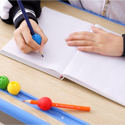 1-3pcs Ball Silicone Pen Children's Writing Practice Auxiliary Grip Corrector Pencil Cover Office Supplies Random Colors Ergonomic Pen Grips For Kids Adults Left Handed And Right Handed