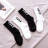 1 Pair Brand New Fashion Pure Cotton Black White Crew Unisex Socks Sports High Skateboard Blaze Street Wear Happy Long Warm Winter And Autumn Socks For Men And Women