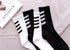 1 Pair Brand New Fashion Pure Cotton Black White Crew Unisex Socks Sports High Skateboard Blaze Street Wear Happy Long Warm Winter And Autumn Socks For Men And Women