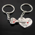 1 Pair Couple Key Chain Ring Set "I LOVE YOU" With Red Heart Keychains Originality Car Key Accessories Couples Keychain Boyfriend Girlfriend Keyring Car Key Decoration Women Men Car Keychain
