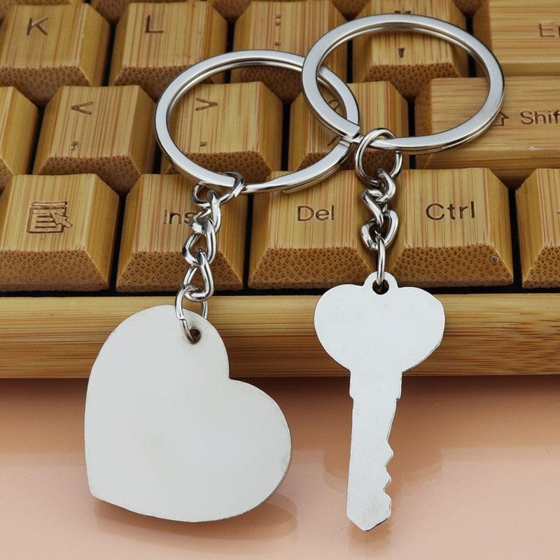 1 Pair Couple Key Chain Ring Set "I LOVE YOU" With Red Heart Keychains Originality Car Key Accessories Couples Keychain Boyfriend Girlfriend Keyring Car Key Decoration Women Men Car Keychain