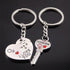 1 Pair Couple Key Chain Ring Set "I LOVE YOU" With Red Heart Keychains Originality Car Key Accessories Couples Keychain Boyfriend Girlfriend Keyring Car Key Decoration Women Men Car Keychain