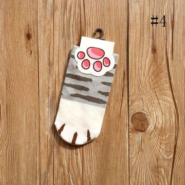 1 pair New Lady Girls Summer Winter Candy Color Kawaii Cute Socks Cartoon Cute Cats Paw Kitty Claws Ankle Short Socks Cute Paw Casual Ankle Socks For Men And Women