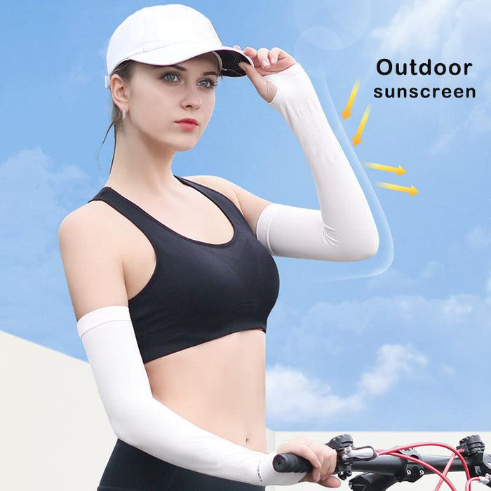1 Pair Sport Sun Protection Arm Covers Cooling For Men Women Summer Sunblock Cycling Driving Golf Running Unisex Elbow Cover Outdoor Cycling Running Fishing Driving Cool Anti-UV Arm Sleeves For Workout