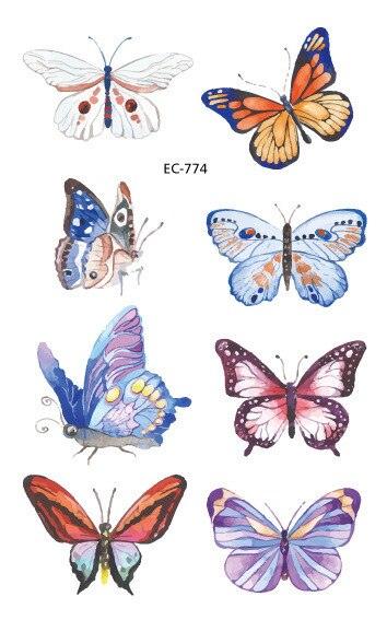 1 Pc Butterfly 3D Temporary Tattoo 52 Style Waterproof Butterfly Tattoos Stickers Temporary Colorful Design For Womens - STEVVEX Beauty - 103, 3D Tattoo, Arm Tattoo, Beauty, Black Tattoos, Body Tattoo, Boys Tattoo, Butterfly Tattoo, Fashion Tattoo, Realistic Tattoo, Small Tattoo, Tattoo, Waterproof Tattoo, Women Tattoo, Womens Tattoo - Stevvex.com
