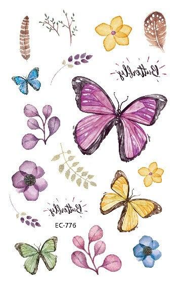 1 Pc Butterfly 3D Temporary Tattoo 52 Style Waterproof Butterfly Tattoos Stickers Temporary Colorful Design For Womens - STEVVEX Beauty - 103, 3D Tattoo, Arm Tattoo, Beauty, Black Tattoos, Body Tattoo, Boys Tattoo, Butterfly Tattoo, Fashion Tattoo, Realistic Tattoo, Small Tattoo, Tattoo, Waterproof Tattoo, Women Tattoo, Womens Tattoo - Stevvex.com