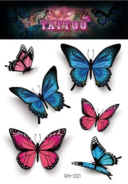 1 Pc Butterfly 3D Temporary Tattoo 52 Style Waterproof Butterfly Tattoos Stickers Temporary Colorful Design For Womens - STEVVEX Beauty - 103, 3D Tattoo, Arm Tattoo, Beauty, Black Tattoos, Body Tattoo, Boys Tattoo, Butterfly Tattoo, Fashion Tattoo, Realistic Tattoo, Small Tattoo, Tattoo, Waterproof Tattoo, Women Tattoo, Womens Tattoo - Stevvex.com