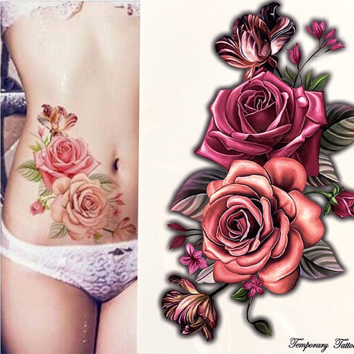 1 Pcs Elegant Temporary Tattoos Stickers Rose Flowers Arm Shoulder Tattoo Waterproof Big Luxury Flower For Womens - STEVVEX Beauty - 103, 3D Tattoo, Arm Tattoo, Beauty, Big Flowers Tattoo, Big Tattoo, Body Tattoo, Fashion Tattoo, Flower Tattoo, Girls Tattoo, Lotus Tattoo, Luxury Tattoo, Realistic Tattoo, Stylish Tattoo, Tattoo, Waterproof Tattoo, Women Tattoo, Womens Tattoo - Stevvex.com