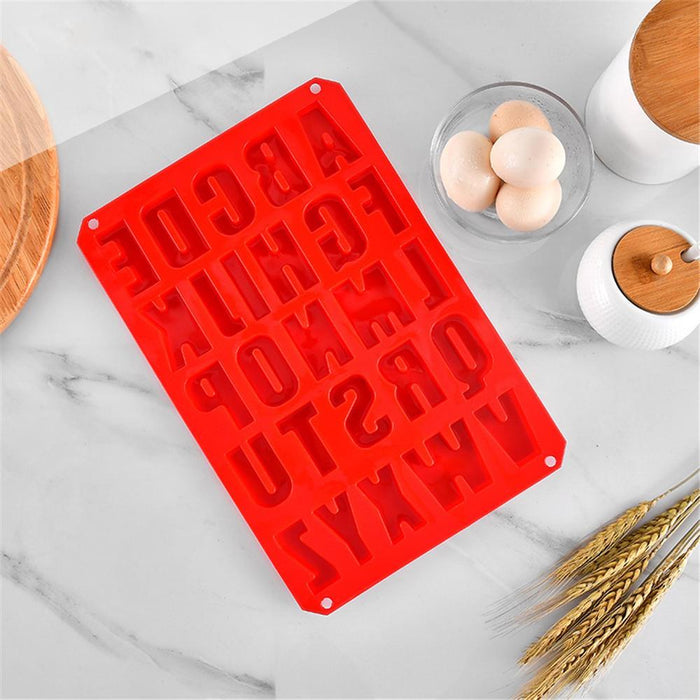 1 Pcs Silicone Large Alphabet Ice Chocolate Letter Mould Stencil Cake Jelly Cupcake Baking Mold Ice Tray Cookie Mold 26 Large Letters Silicone Mold Alphabet Mold Chocolate Mold Biscuit Ice Cube Tray