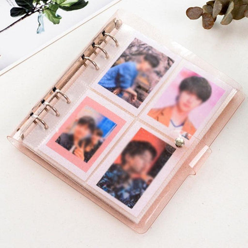 100/200 Pockets Photo Album 3/5 inches Mini Picture Case Name Card Storage Collect Book Photocard Shiny Clear 6-Ring Binder Cover Refillable Notebook Photo Album